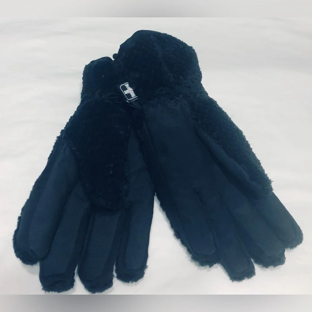 Swiss Tech Girl’s Gloves Plush Warm 3M insulation Performance Gear black. L-XL